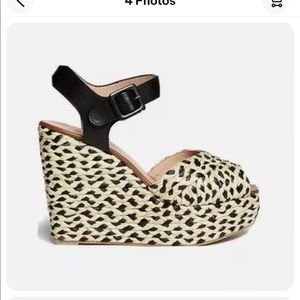 Robert Clergerie Raffia Wedge Sandal Size EU 37/US 7